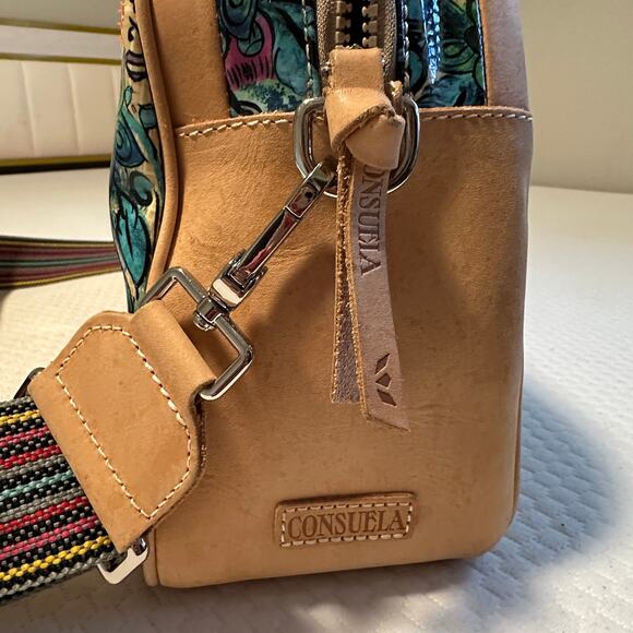 Consuela Beck Commuter Dome Satchel Bag – Multicolor Leather & Canvas - Picture 15 of 15